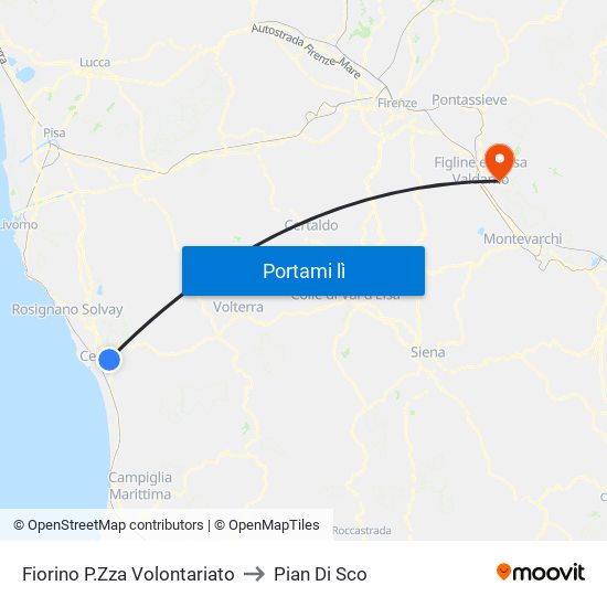 Fiorino P.Zza Volontariato to Pian Di Sco map