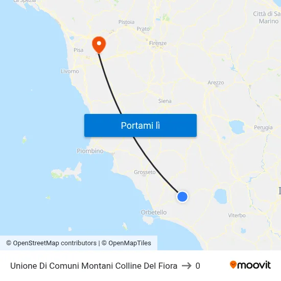 Unione Di Comuni Montani Colline Del Fiora to 0 map