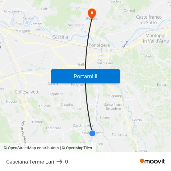 Casciana Terme Lari to 0 map