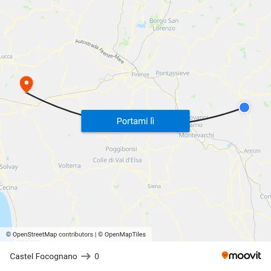 Castel Focognano to 0 map