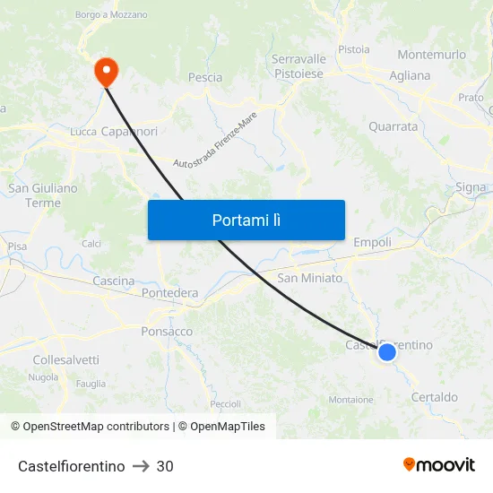 Castelfiorentino to 30 map