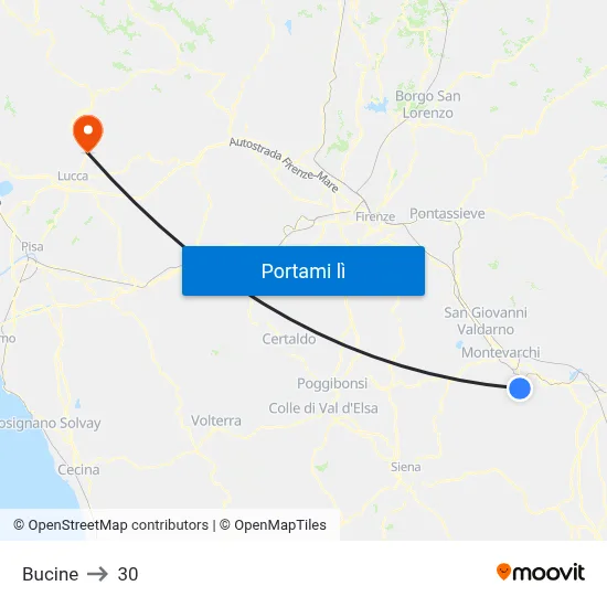 Bucine to 30 map