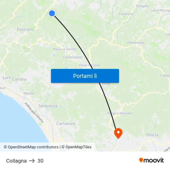 Collagna to 30 map