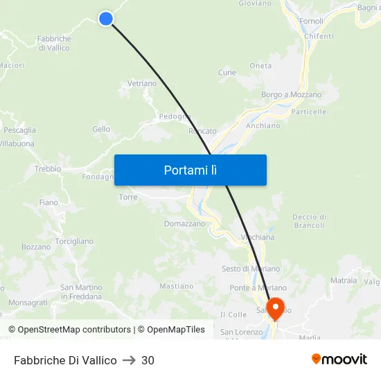 Fabbriche Di Vallico to 30 map