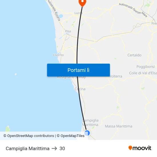 Campiglia Marittima to 30 map