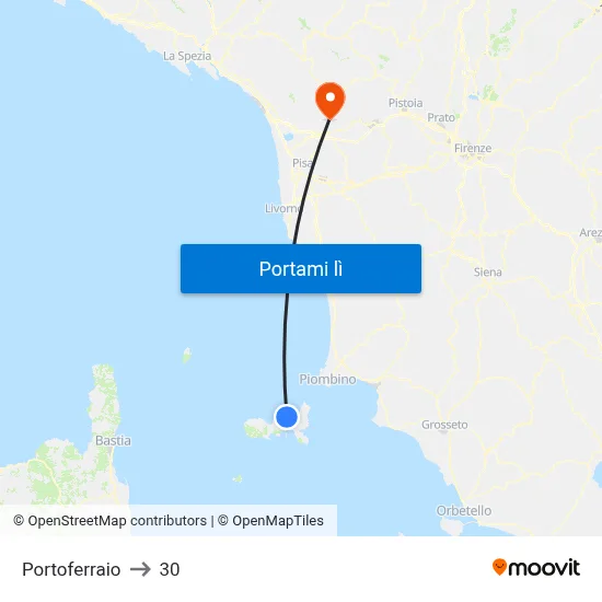Portoferraio to 30 map