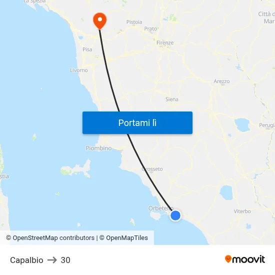Capalbio to 30 map
