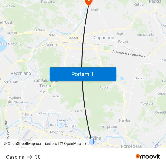 Cascina to 30 map