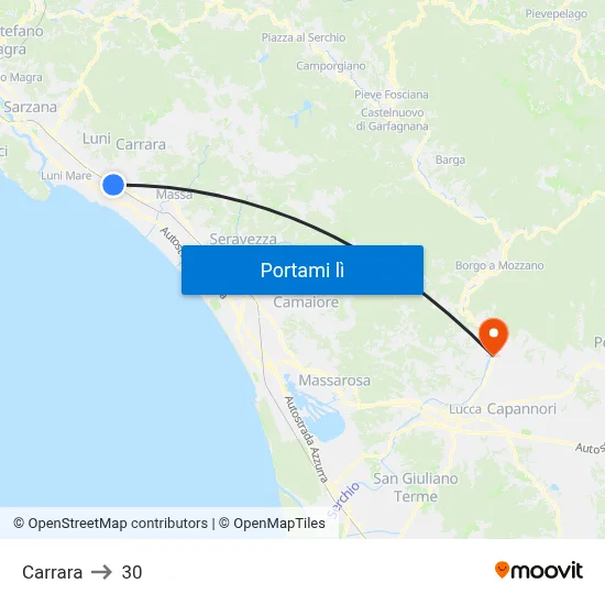Carrara to 30 map