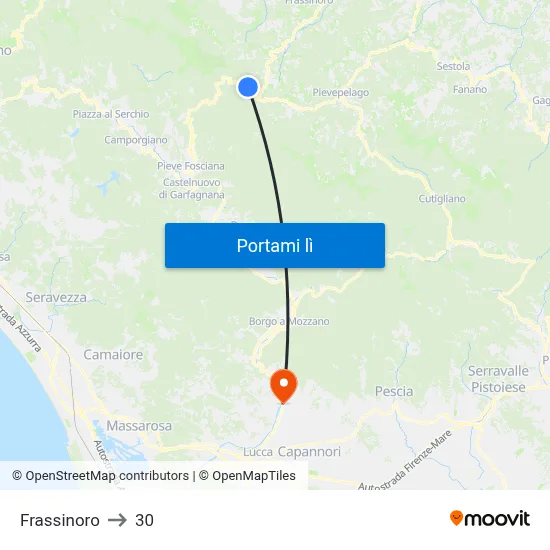 Frassinoro to 30 map