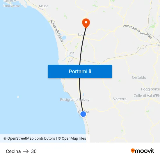 Cecina to 30 map