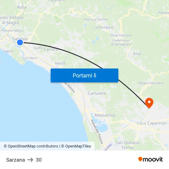 Sarzana to 30 map