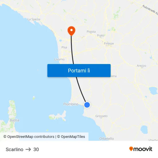 Scarlino to 30 map