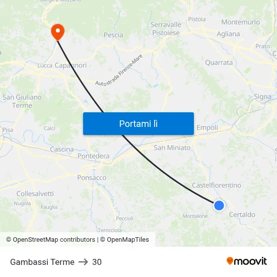 Gambassi Terme to 30 map