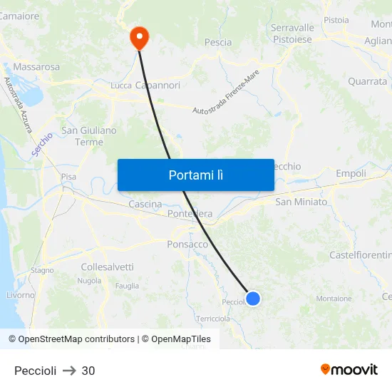 Peccioli to 30 map