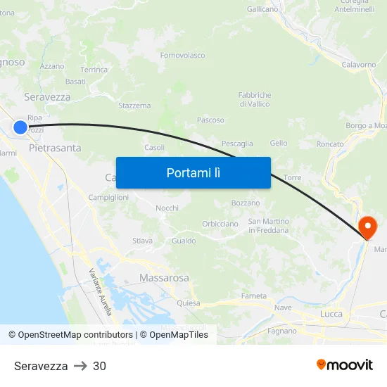 Seravezza to 30 map