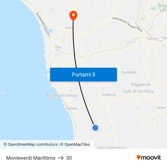 Monteverdi Marittimo to 30 map