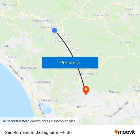 San Romano In Garfagnana to 30 map