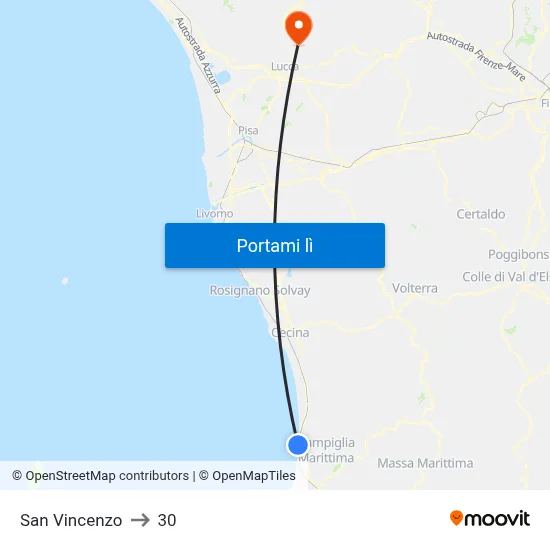 San Vincenzo to 30 map
