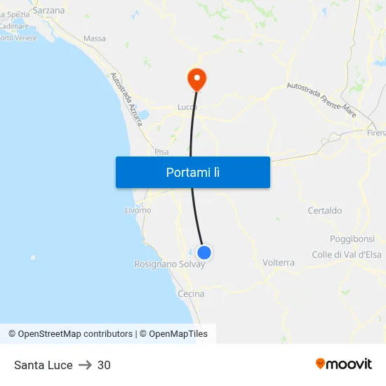 Santa Luce to 30 map