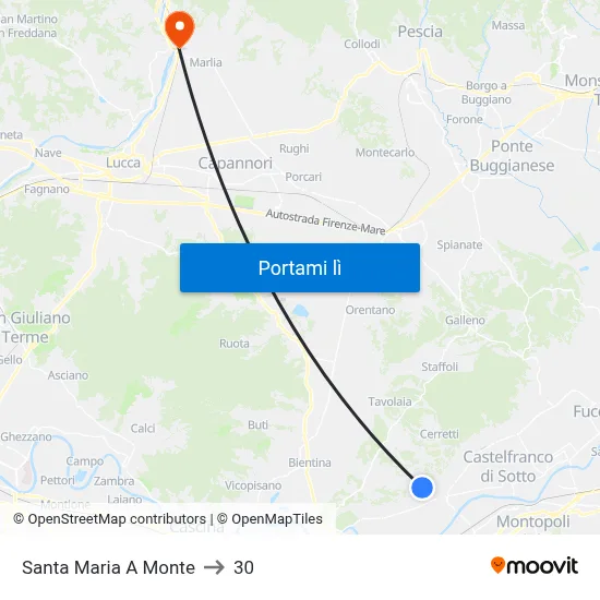 Santa Maria A Monte to 30 map