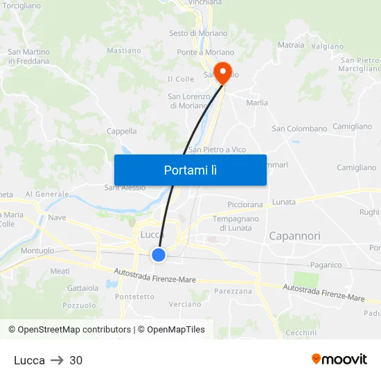 Lucca to 30 map