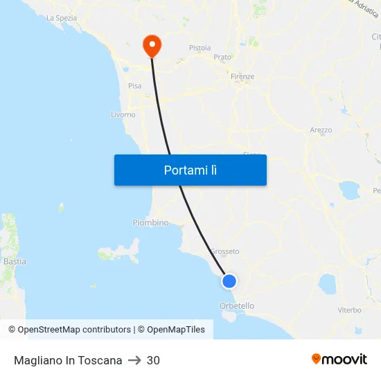 Magliano In Toscana to 30 map