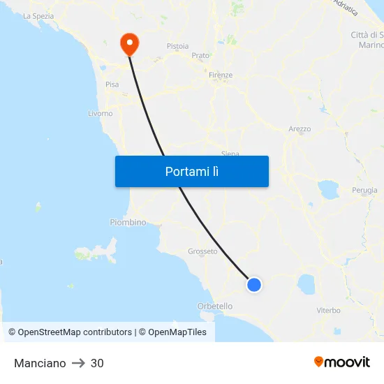 Manciano to 30 map