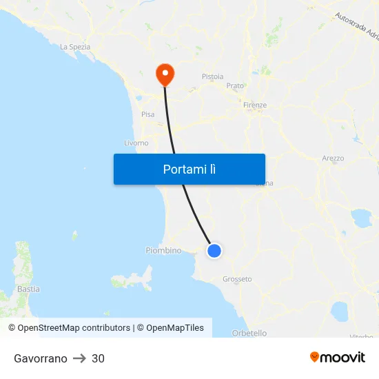 Gavorrano to 30 map