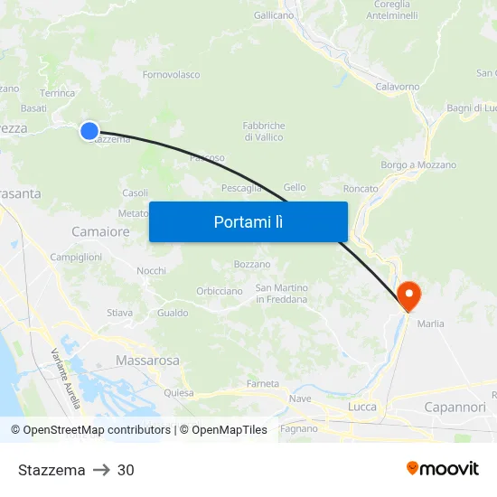 Stazzema to 30 map