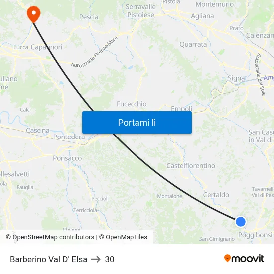 Barberino Val D' Elsa to 30 map
