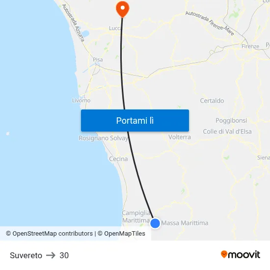 Suvereto to 30 map
