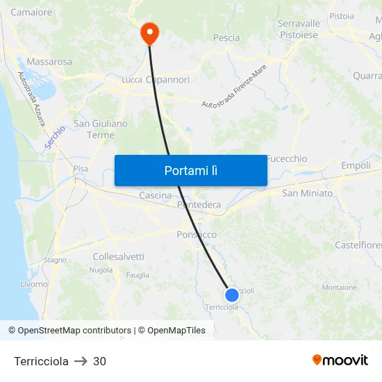 Terricciola to 30 map