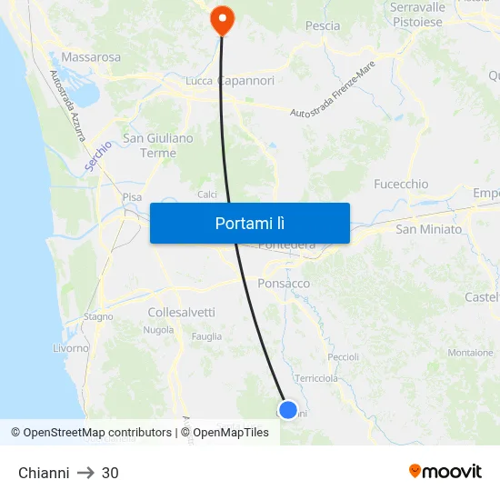Chianni to 30 map