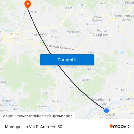 Montopoli In Val D' Arno to 30 map