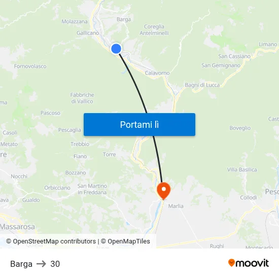 Barga to 30 map