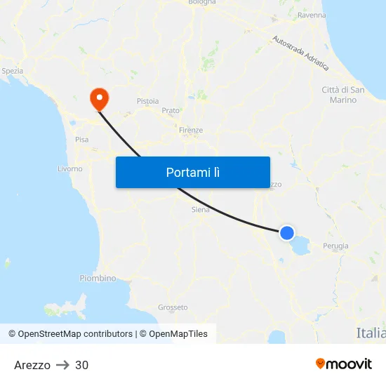Arezzo to 30 map