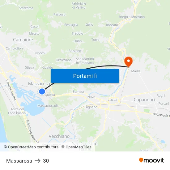 Massarosa to 30 map
