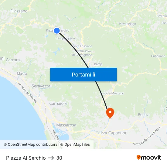 Piazza Al Serchio to 30 map