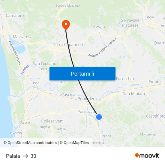 Palaia to 30 map