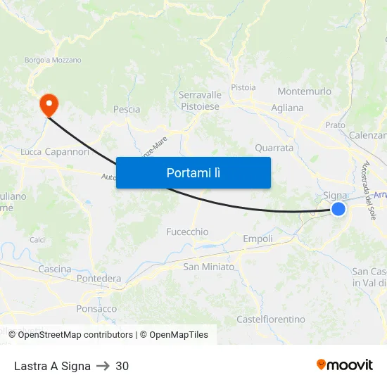 Lastra A Signa to 30 map