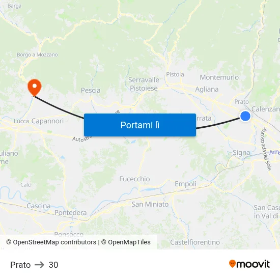 Prato to 30 map