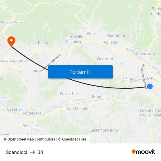 Scandicci to 30 map