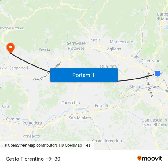 Sesto Fiorentino to 30 map