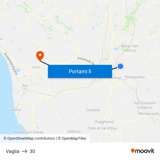 Vaglia to 30 map