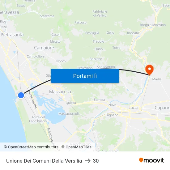 Unione Dei Comuni Della Versilia to 30 map