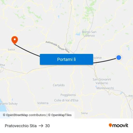 Pratovecchio Stia to 30 map