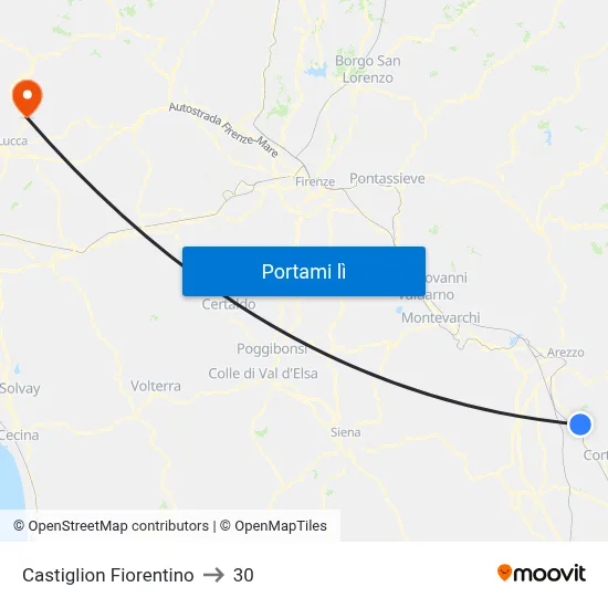 Castiglion Fiorentino to 30 map