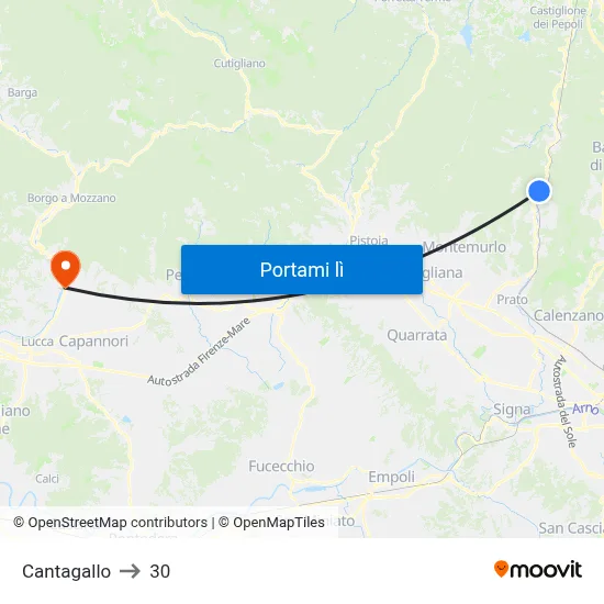 Cantagallo to 30 map