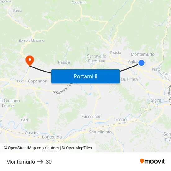 Montemurlo to 30 map